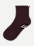Ruffle Rib Quarter Socks - chocolate brown L [8562]