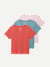 Women's Pima Cotton V-Neck T-Shirt 3-Pack - Red Fog Rose Mix L
