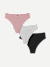 Women's Super Soft Thong 3-Pack - Mauve Grey Black Mix L