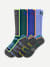 Youth Mid-Cushion Merino Wool Blend Ski & Snowboard Sock Blue Teal Mix 3-Pack