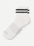 Vintage Stripes Quarter Socks - Soft White / Black L [9006]  