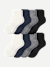 Modern Rib Quarter Sock 8-Pack - Black White Mix L