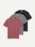 Men's Pima Cotton Slim Crew Neck T-Shirt 3-Pack - Black Boulder Berry Mix L