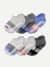 Toddler Tri-Block Gripper Ankle Sock 6-Pack - Mixed L [8380]