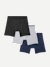 Men's Cotton Modal Blend Boxer Brief 6" 3-Pack - Birdseye Grey Navy Mix L