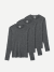 Men's Merino Wool Blend Crew Neck Long Sleeve T-Shirt 3-Pack - Moonlight Grey L