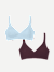 Women's No Show Plunge Bralette 2-Pack - Glacier Blue x All Spice L