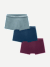 Men's Soft Flex Trunk 3-Pack - Fog Stripe Ocean Fig Mix L
