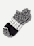 Tri-Block Ankle Socks - Marled Dark Grey And Cream L [8293]