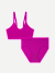 Women's Seamless Scoop Bralette + High Rise Brief - Vivid Magenta