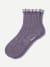 Women’s Ruffle Lace Quarter Socks - antique purple L [10089]