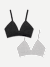 Women's Seamless Triangle Bralette 2-Pack - Black Shimmer x Varsity Grey Heather L