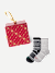 Fair Isle Half Calf Sock 2-Pack Gift Box - navy grey mix L [10232]