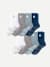 Men's Gripper Half Calf Sock 8-Pack - Blue Grey Mix L