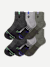 Men's Merino Wool Blend Athletic Quarter Sock 6-Pack - Meteor Mix L