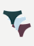Women's No Show Thong 3-Pack - Glacier Teal Spice Mix L