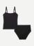 Women's Built-In Bra Seamless Cami + High Rise Brief Pack - Black L