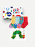 Junior Eric Carle Lightweight Calf Sock 4-Pack Gift Box & Book - Eric Carle Mix