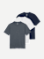 Menâ€™s Premium Weight Pocket Crew Neck T-Shirt 3-Pack - Pebble White Navy Mix L