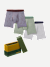 Men's Cotton Modal Blend Boxer Brief - Classic Fly 3-Pack Gift Box - Dawn Blue L [9277]