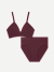 Seamless Triangle Bralette + High Rise Brief - Burgundy L