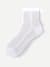 Sheer Quarter Socks - White Floral L [11329]