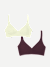 Womenâ€™s No Show Plunge Bralette 2-Pack - Meringue x All Spice L