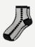 Sheer Quarter Socks - Black Floral L [11329]