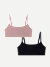 Women's Super Soft Scoop Bralette 2-Pack - Dusty Mauve x Black L