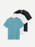 Men's Pima Cotton V-Neck T-Shirt 3-Pack - Fog Harbor Black White Mix L