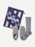 Travel Compression Sock and Gripper Slipper 2-Pack - Harbor Grey Mix L