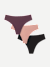 Women's No Show Thong 3-Pack - Coco Black Mix L