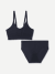 Women's Seamless Scoop Bralette + Brief - Midnight Navy L
