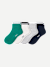 Womenâ€™s Open Knit Stripe Quarter Sock 4-Pack - varsity green mix L