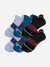 Men's Merino Wool Blend Athletic Ankle Sock 6-Pack - Black Teal Mix