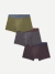 Men's Cotton Modal Blend Trunk 3-Pack - Olive Moss All Spice Mix L