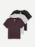 Women's Pima Cotton V-Neck T-Shirt 3-Pack - All Spice Grey Black Mix L