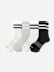 Men's Vintage Stripes Half Calf Sock 4-Pack - oyster blue mix L [10565]