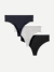 Women's Seamless Thong 3-Pack - Navy Grey Mix L