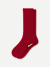 Merino Cashmere Blend Classic Rib Calf Socks - Rich Crimson L [10029]