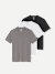 Men's Pima Cotton V-Neck T-Shirt 3-Pack - Boulder White Black Mix L