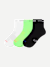Men's RunPro Quarter Sock 3-Pack - white lime mix L