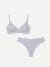 Women's No Show Plunge Bralette + Thong - Nimbus Grey L