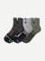 Merino Wool Blend Athletic Quarter Sock 3-Pack- meteor mix L [10201] 