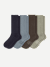 Modern Rib Calf Socks - sage storm mix L [11229]