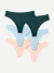 Women's No Show Thong 6-Pack - Glacier Teal Pink Mix L