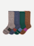 Men's Merino Wool Blend Calf Sock 4-Pack - Forest Navy Mix L [8676]