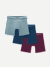 Men's Soft Flex Boxer Brief 6" 3-Pack - Fog Stripe Ocean Fig Mix L