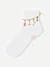 Lightweight Ribbed Quarter Socks - White L [10348]