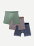 Men's Soft Flex Boxer Brief 6" 3-Pack - Grey Sage Navy Mix L